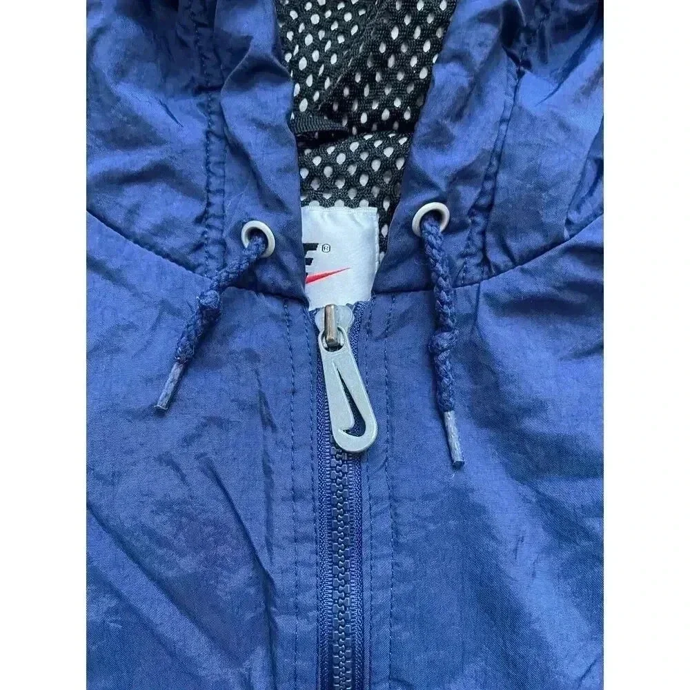 Rare Vintage 90s Nike Men's Heavyweight Windbreaker Big Swoosh Blue XXL